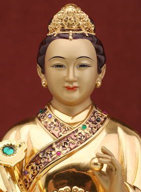 纯铜贴真金彩绘胡三太爷太奶神像