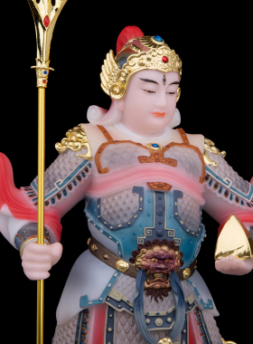 二郎神杨戬汉白玉家用供奉