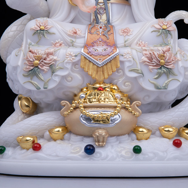 Kangsheng white marble worship ornaments statue of the goddess of the Mang family