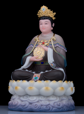 汉白玉彩绘家用无生无极老母神像