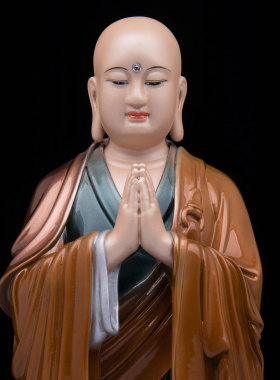 康盛黄铜供奉摆件中式闵公道明像