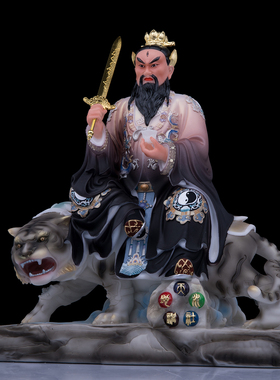 汉白玉家用张天师神像摆件