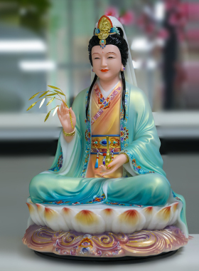 康盛汉白玉供奉摆件妙善观音菩萨