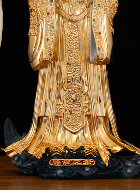 康盛黄铜供奉摆件碧霞元君神像