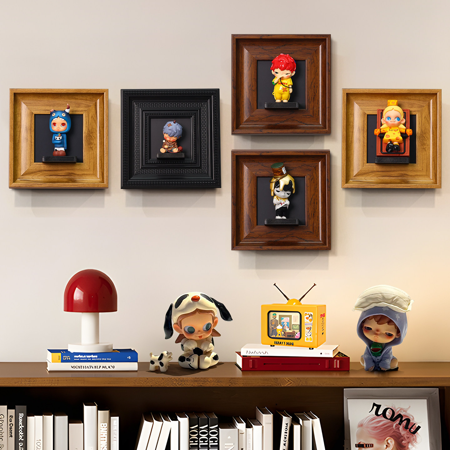 盲盒相框收纳单个展示架磁吸挂墙小野泡泡玛特造景diy装裱壁挂式,淘宝优惠券,粉丝福利购,淘宝优惠卷