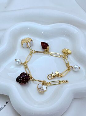 女式金属时尚草莓手链