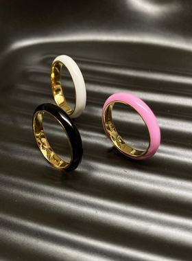 欧美个性戒指简约单色百搭