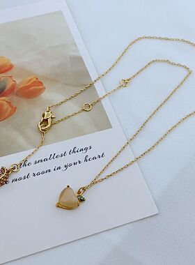 金属十字链女式水蜜桃项链