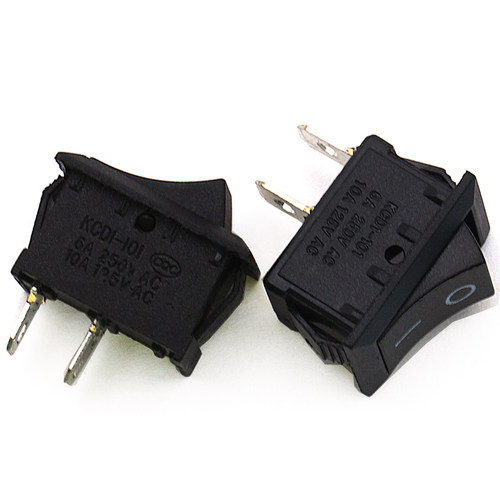 船型开关 21*15mm 2脚 电源按钮 6A/250V 翘板船形二脚开关(2个) - 图0