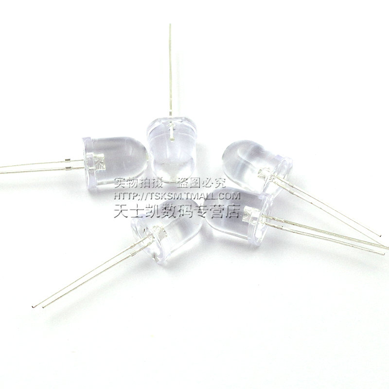 直插10MM LED 发光二极管 LED灯 白色 高亮 白灯灯珠(5个)_虎窝淘