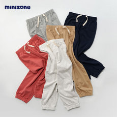 детские штаны minizone儿童纯棉防蚊裤男童春夏季薄款女童运动休闲宝宝宽松长裤