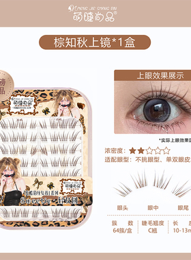 原创新品萌睫尚品轻女团棕知秋假睫毛自然仿真拉长眼尾新手自粘