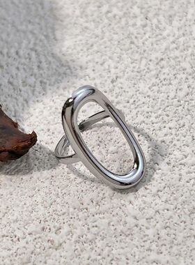 Silver Color Stainless Steel Rings for Women Men Punk Geomet