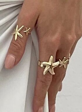 Hypoallergenic Starfish Statement Ring, Gold Plated Stainles
