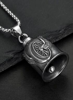 New Stainless Steel Motorcycle Bell Angel Wings Bell Pendant