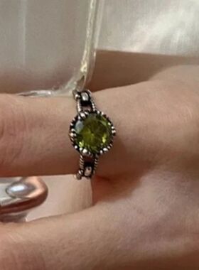 Vintage Niche Open Ring for Women, Full Rhinestone Adjustabl