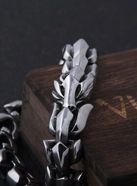 Viking Ouroboros vintage punk bracelet for men stainless ste