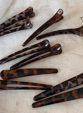 2Pcs Large Leopard Long Acrylic Hair Clips for Women Duckbil