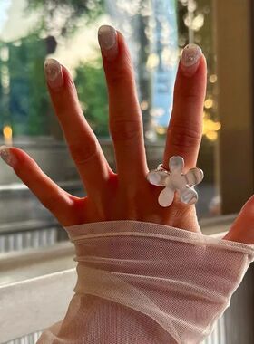 Korean Fashion Silver Color Big Flower Finger Ring For Women