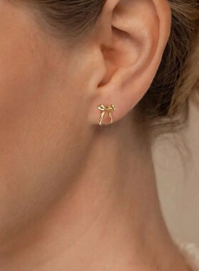 Bow Knot Stud Earrings For Women Small Ribbon Fashion Jewelr