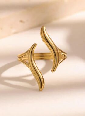 New Irregular Geometric Lines Opening Rings for Women Men St