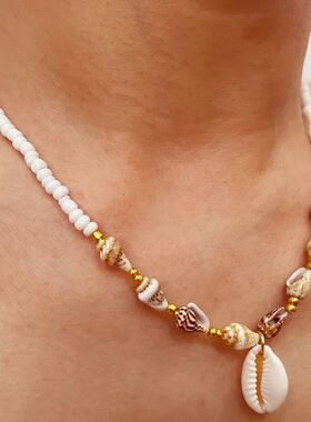 Bohemian Summer Beach Necklace for Women, Ocean Style Shell