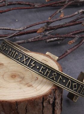 Dropshipping 1pc Men's Handmade Nordic Rune Bangle Viking 3