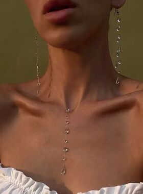 Cold Style Clear Crystal Water Drop Earrings Dainty Luxury C