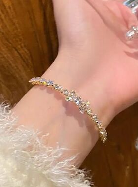 cate Bow Adjustable Bracelet Bangle Luxury Fashion Rhineston