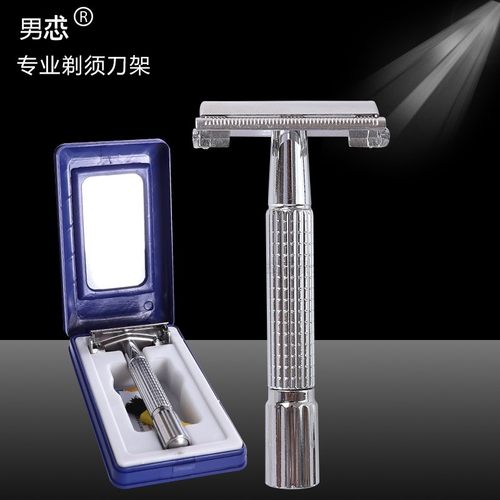 男友剃须刀手动刮胡刀男士升级款锋利水洗不锈老式双面刀架包邮 - 图2