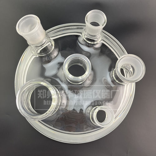 玻璃双层反应釜配件釜盖10L20L30L50L100L夹套反应器六口釜盖包邮 - 图0