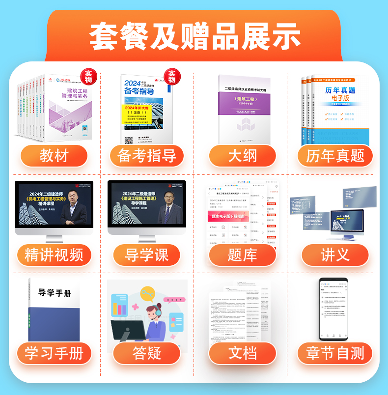 【建工社官方自营正版新大纲】二建2024年教材建筑市政机电公路水利矿业二级建造师历年真题库习题集试卷建设工程施工管理法规-图0