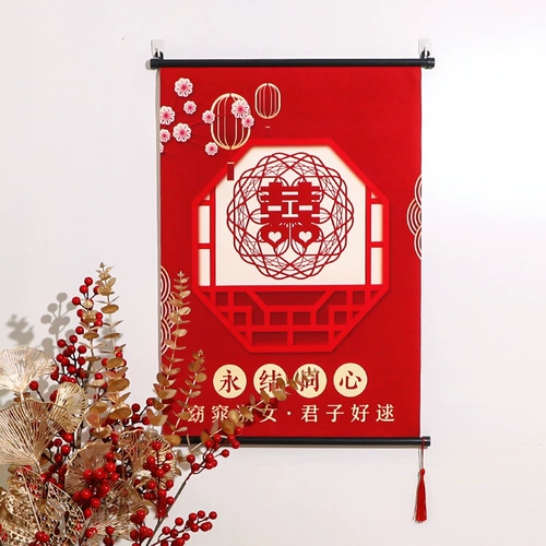 Свадебная комната свадебная украшение гостиная китайская стиль висят свадебный диван фоновый украшение стены картина Сюань Газан Задняя настенная живопись