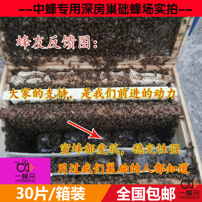 蜜蜂中蜂巢础蜂窝巢箱养蜂工具巢基蜂巢蜡片蜂箱全套蜂脾30片包邮