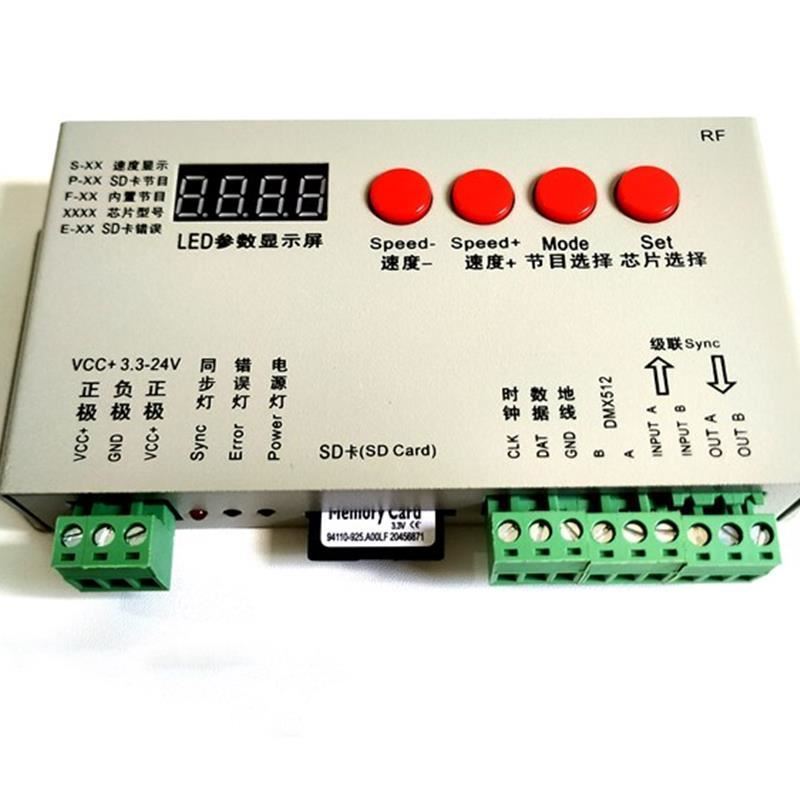 LED全彩音乐音控幻彩灯带灯串点光源可编程SD卡 DMX512灯光控制器-图1