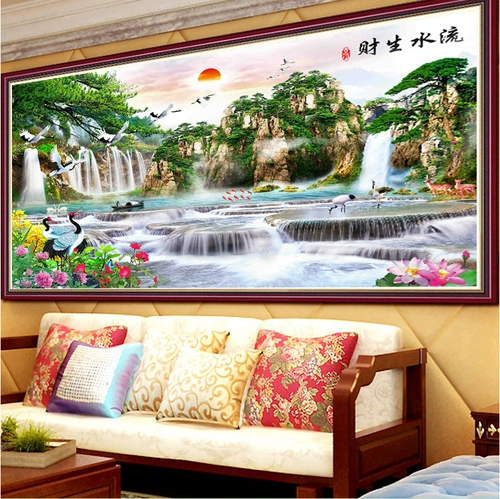 2021 Новая живопись с бриллиантами, полная бриллиантов, гостиная вода, богатство, вышитая бриллиантовая пейзажа Пейзаж 5D Diamond Embroidery