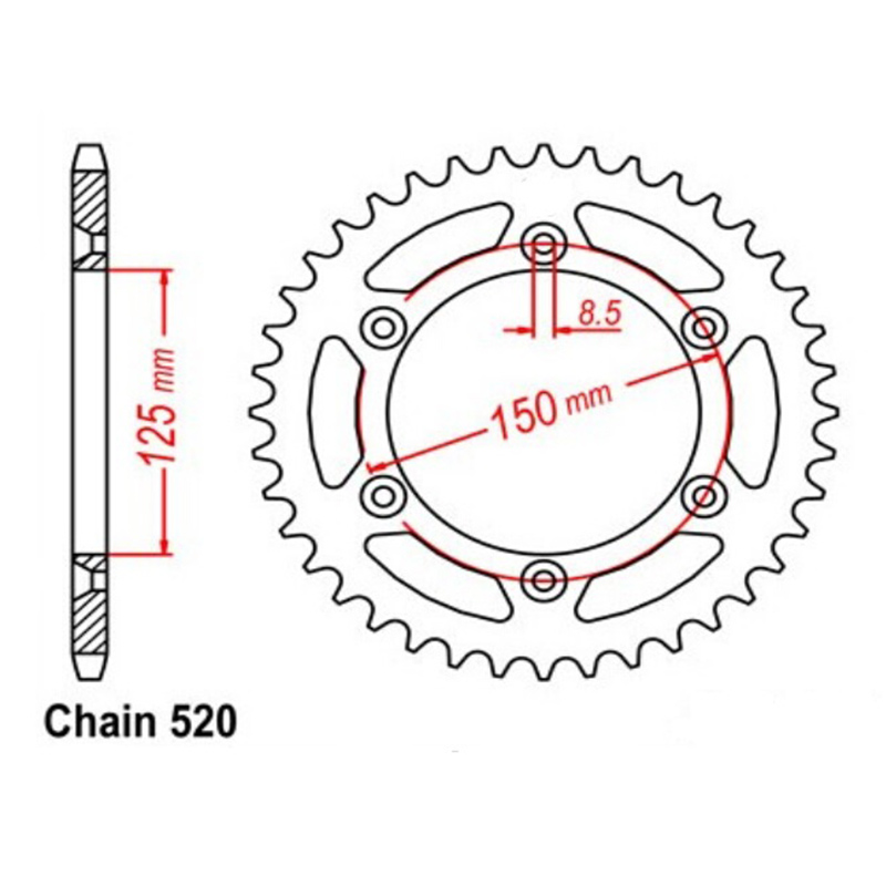 新品KTM125 KTM150 KTM250 KTM300 KTM350 KTM360 链轮链盘牙盘大 - 图2