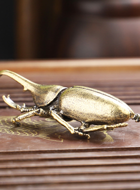 黄铜微雕铜器小玩战神甲壳虫昆虫