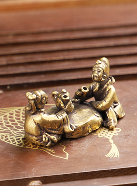 茶道小摆件复古手把件古玩铜器