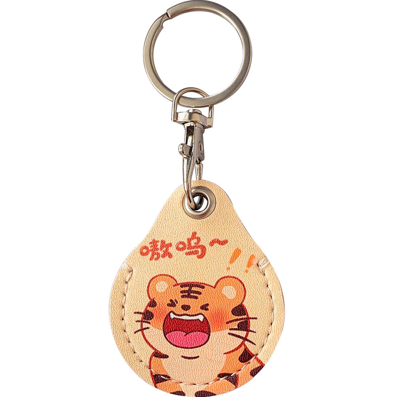 小老虎可爱圆形迷你水滴形钥匙扣门禁卡套适用于苹果AirTag保护套-图3