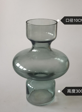 玻璃花瓶家居装饰摆件复古怀旧样板间花瓶