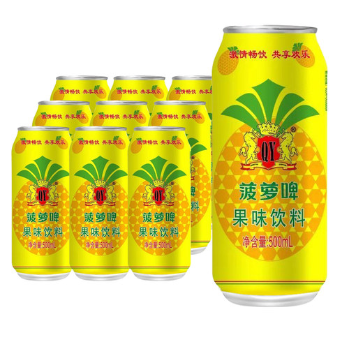 无酒精大瓶装500ml*12罐24罐整箱菠萝啤果啤碳酸饮料果味汽水 - 图0