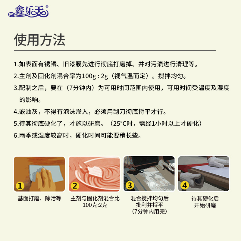 耐高温原子灰汽车钣金腻子补坑泥快干补漆木器木质喷漆金属模型-图1