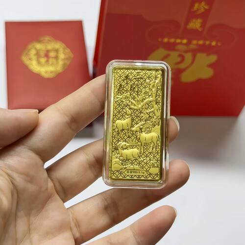 足金999三羊开泰金条黄金生肖羊金钞送朋友送长辈生日开业乔迁礼 - 图0