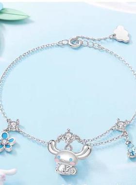 儿童圣诞雪花玉桂狗手链新款百搭