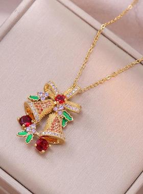 儿童圣诞树铃铛项链饰品礼物