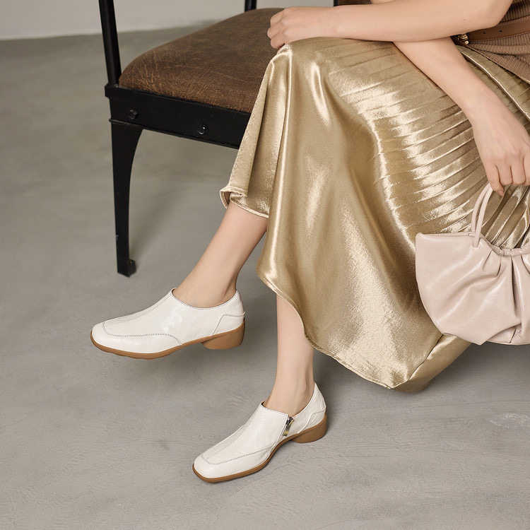 羊皮中跟方头单鞋女2026新款真皮复古软皮软底女鞋中跟深口奶奶鞋,淘宝优惠券,粉丝福利购,淘宝优惠卷