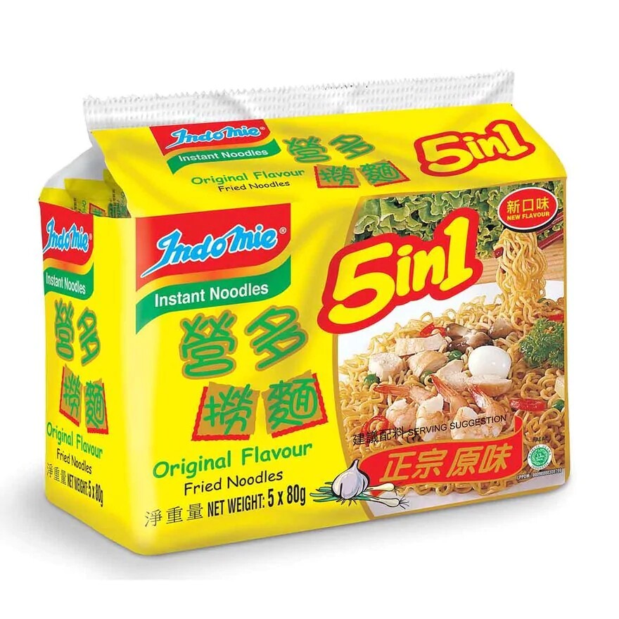 港版印尼Indomie营多捞面5连包传统正宗捞面方便面拌面汤面泡面_虎窝淘
