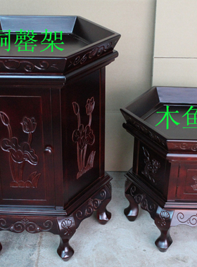 实木用品木鱼铜磬底座