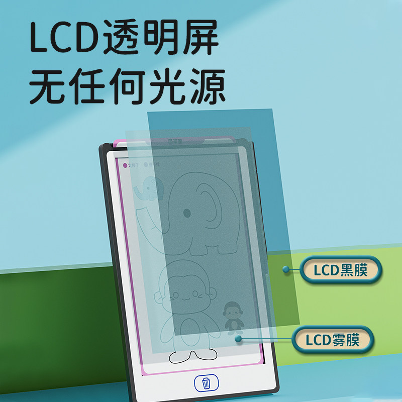 临摹手绘手写板液晶透明写字板儿童绘画描绘板拼音生字涂鸦画画板